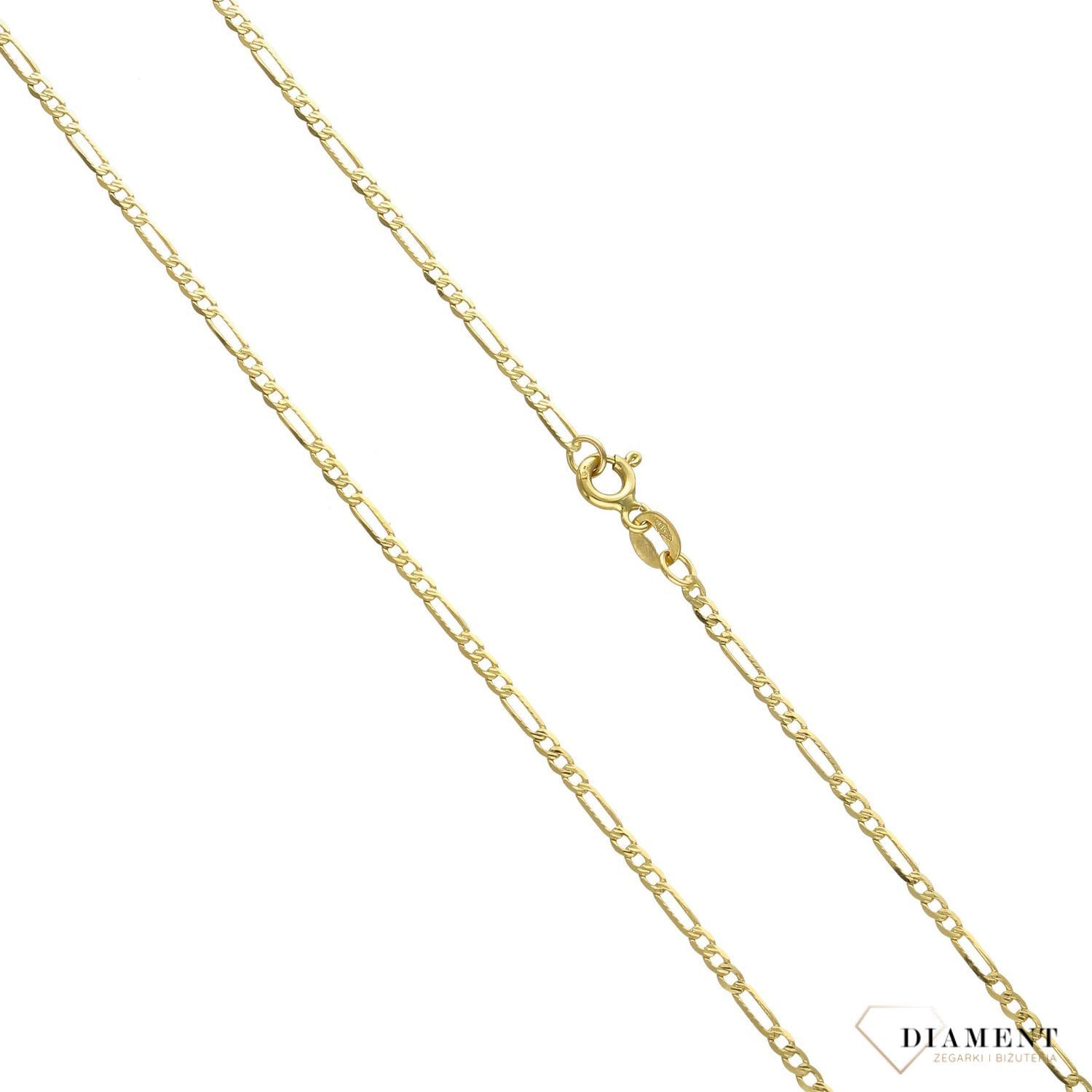 Złoty łańcuszek 585 Figaro Pave 2 mm DIA-LAN-3149PAVE-585 2mm (1).jpg